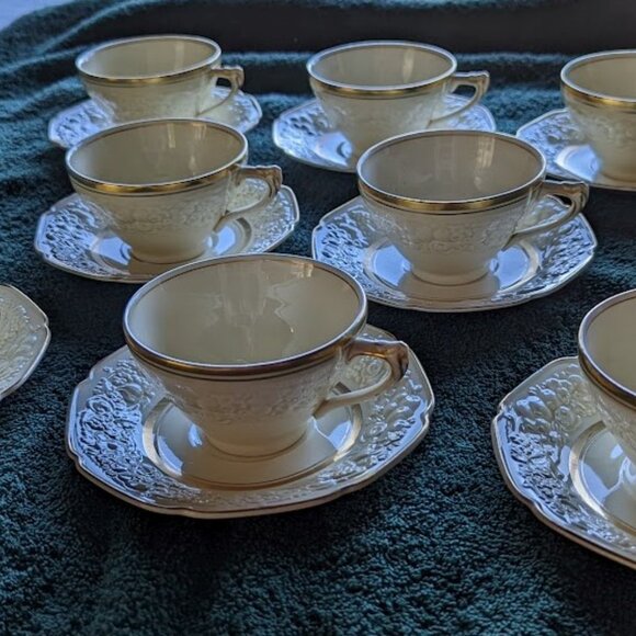 Vintage Crown Ducal Florentine Gold Band 2057 Fine China 51-Piece Set - Picture 10 of 16